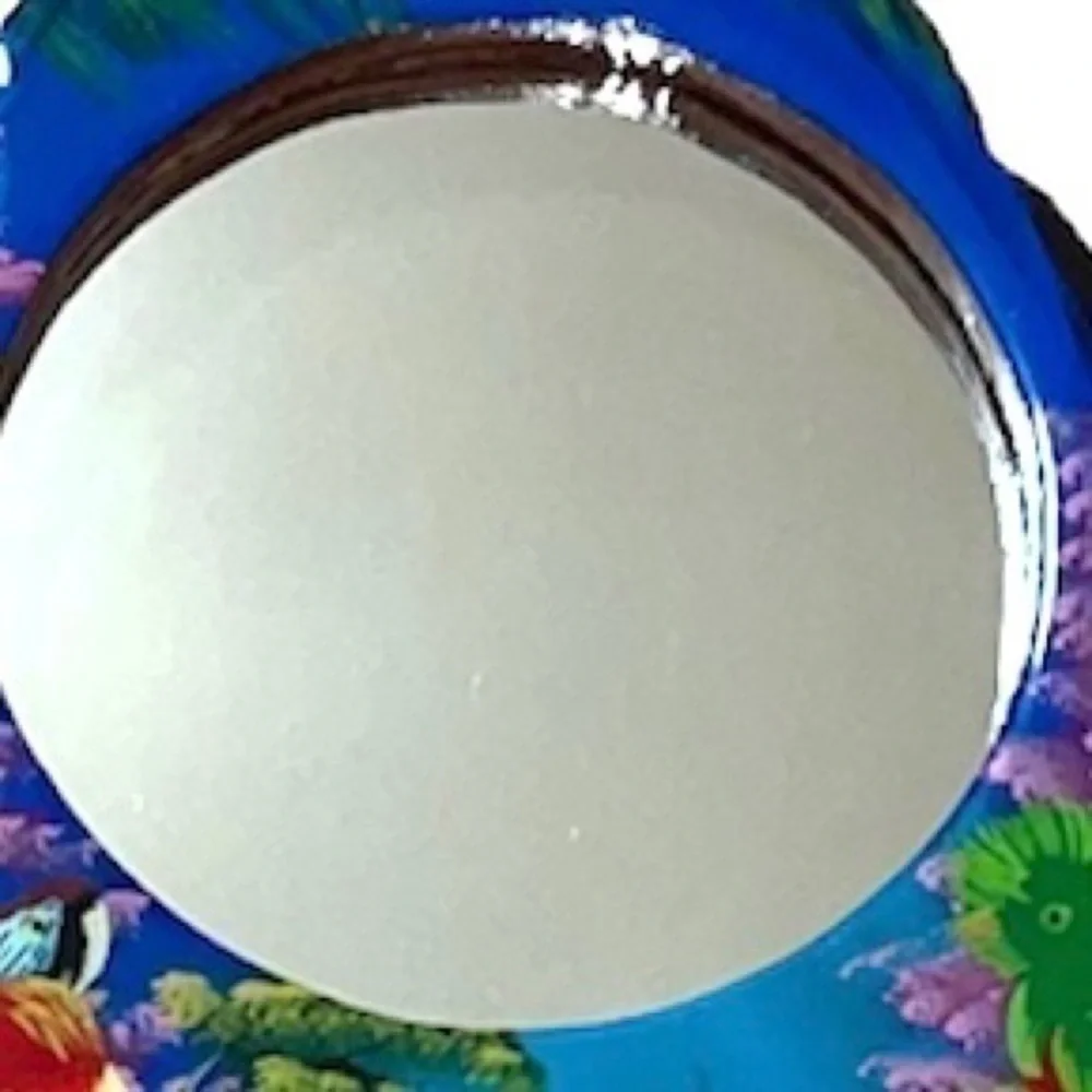 Tropical Handcrafted Authentic Parrot Costa Rica Wood Mirror